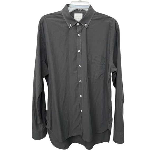 Billy Reid Slim Cut Button Down Dress Shirt Men’s Size XL Charcoal Grey Cotton - Picture 9 of 9